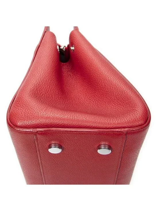 Saint Laurent Yves Small Cabas Rive Gauche Red Grain Calfskin Leather Messenger - Picture 7 of 10